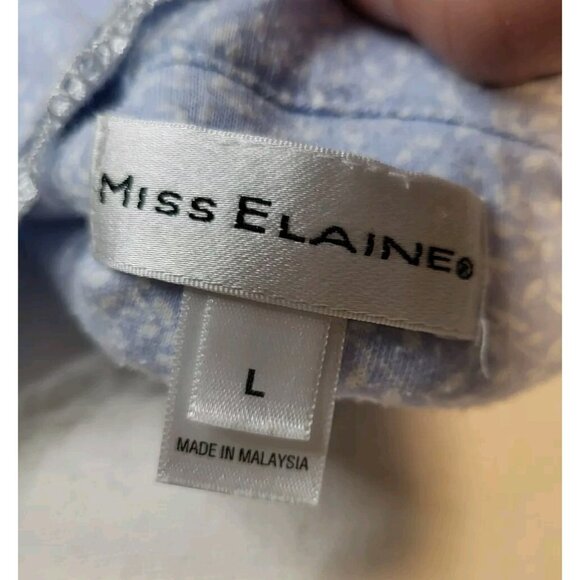 Miss Elaine Nightgown Large Floral Pattern Cap Sleeve Cottagecore Lace Blue - Picture 6 of 6